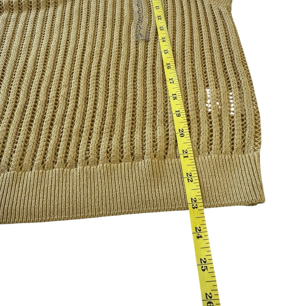 Uniqlo Women's Yellow Open Knit Mesh Crewneck Sleeveless Sweater‎ Top, Large - Picture 8 of 8
